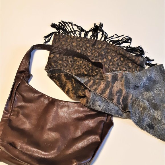 Joanel Chocolate Brown Leather Bag + Scarf 🎁 - Picture 13 of 15
